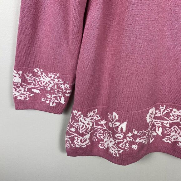 Kim Rogers XL Pullover Sweater Top Tunic Comfort Pink Modern Spring - Picture 2 of 5